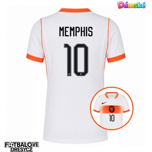 Nizozemsko Memphis Depay #10 Dámské Venkovní Dres MS 2026 Krátký Rukáv Nizozemsko Memphis Depay #10 Dámské Venkovní Dres MS 2026 Krátký Rukáv